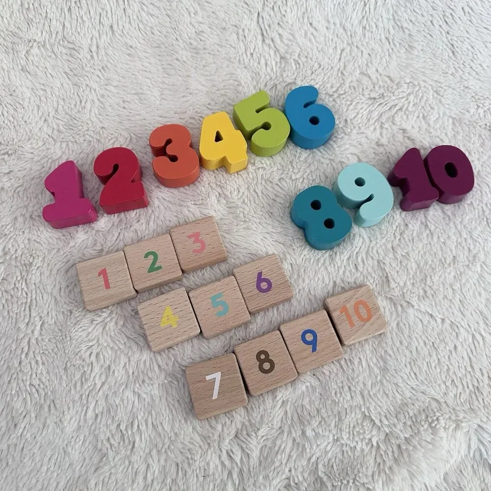 Lovevery Montessori Math Tiles Replacement Parts Wooden Numbers